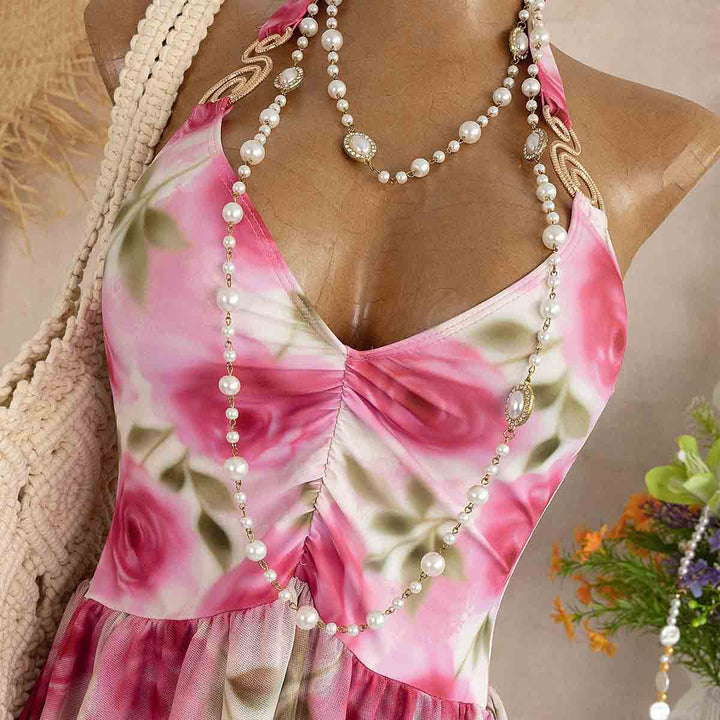 Dame sommerkjole med floral design Skovae