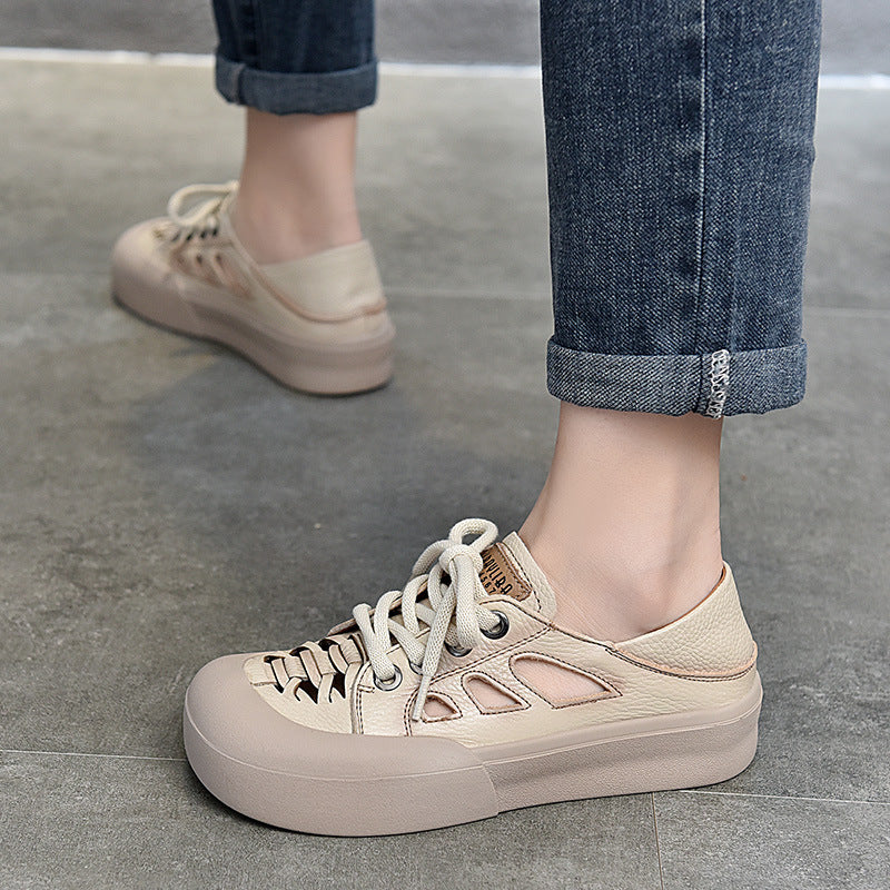 Dame Sneakers i moderne retro-stil med åndbare mesh-indlæg og smidig læderforarbejdning Stilla