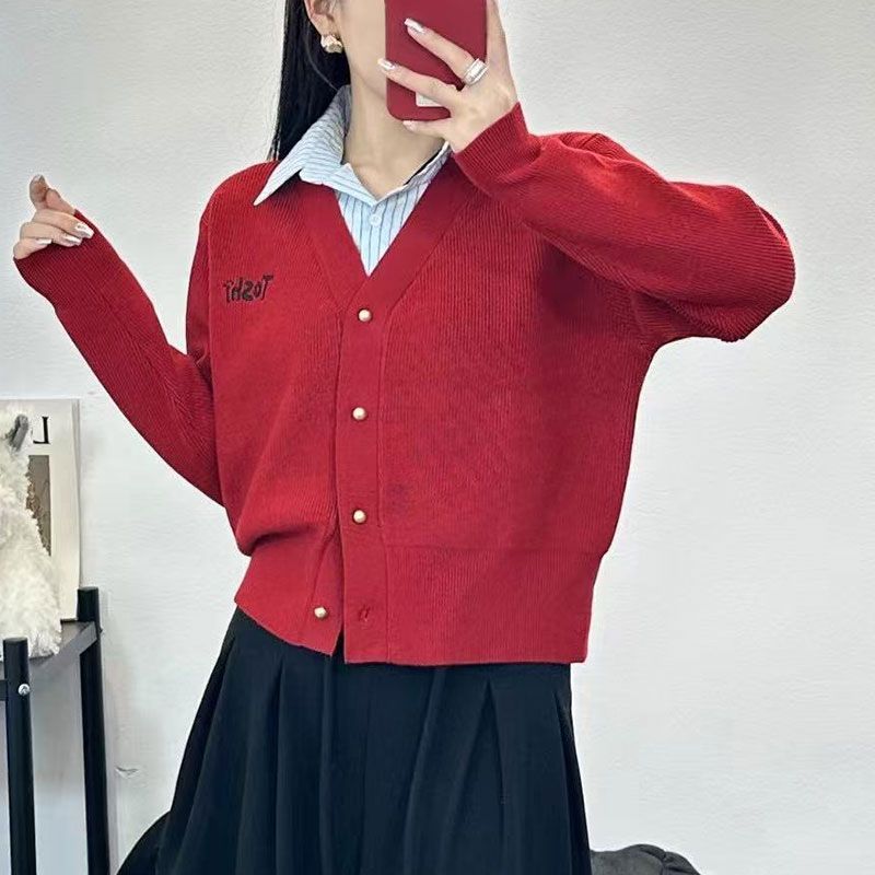 Kvinder casual cardigan med V-hals og dekorative knapper Stilla