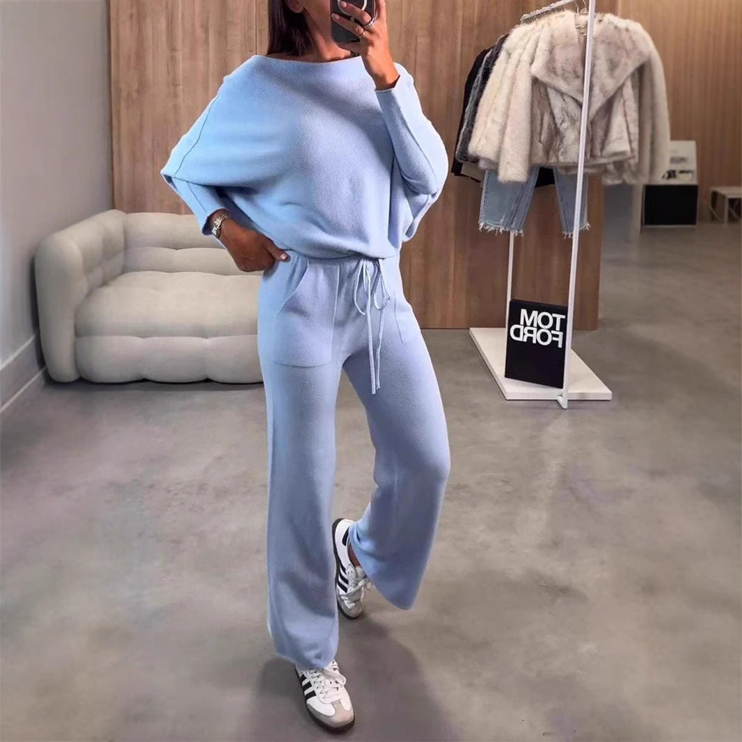 Dame Loungewear-sæt med bredtop og behagelige bukser Stilla