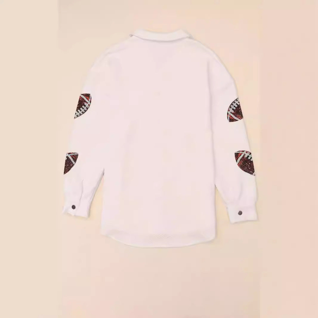 Dame Oversized Jakke med Football-design og praktiske lommer Stilla