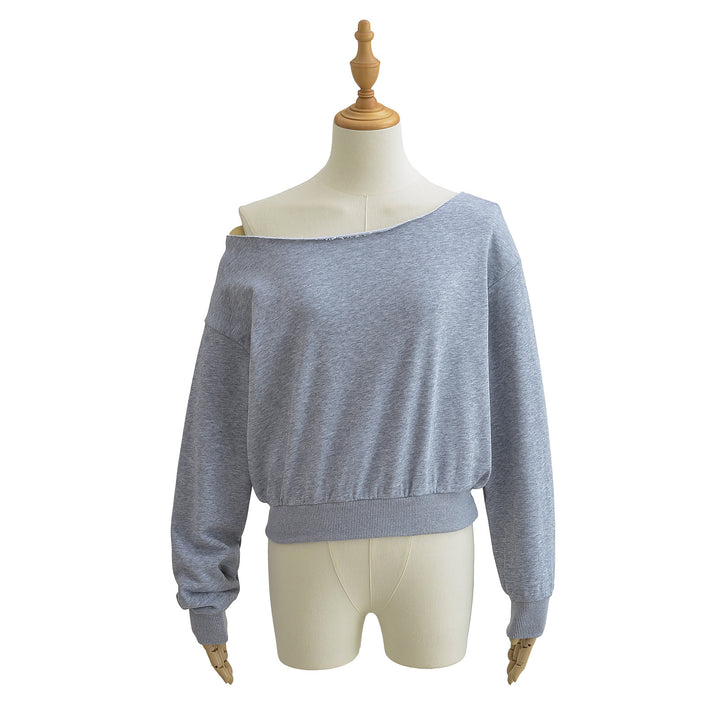 Damer afslappet oversized sweatshirt med bred udskæring og elastisk linning Stilla