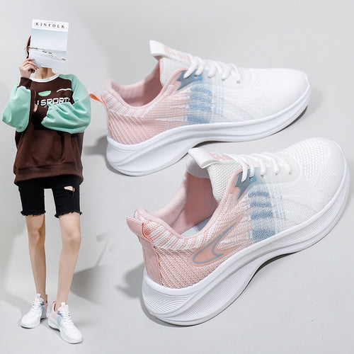 Dame Sporty Sneakers med åndbar strikoverflade og dynamisk dæmpningsteknologi Stilla