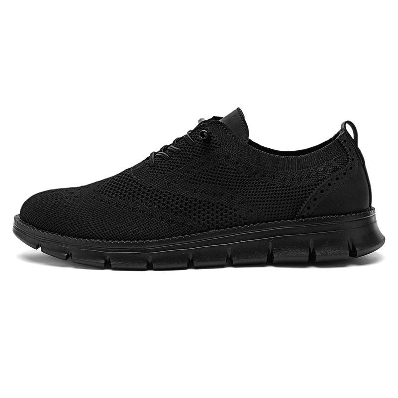 Herrer nan strikket Business-Casual snørebåndssko med Wingtip dekoreret hulmønster og fleksibel EVA-sål Skovae