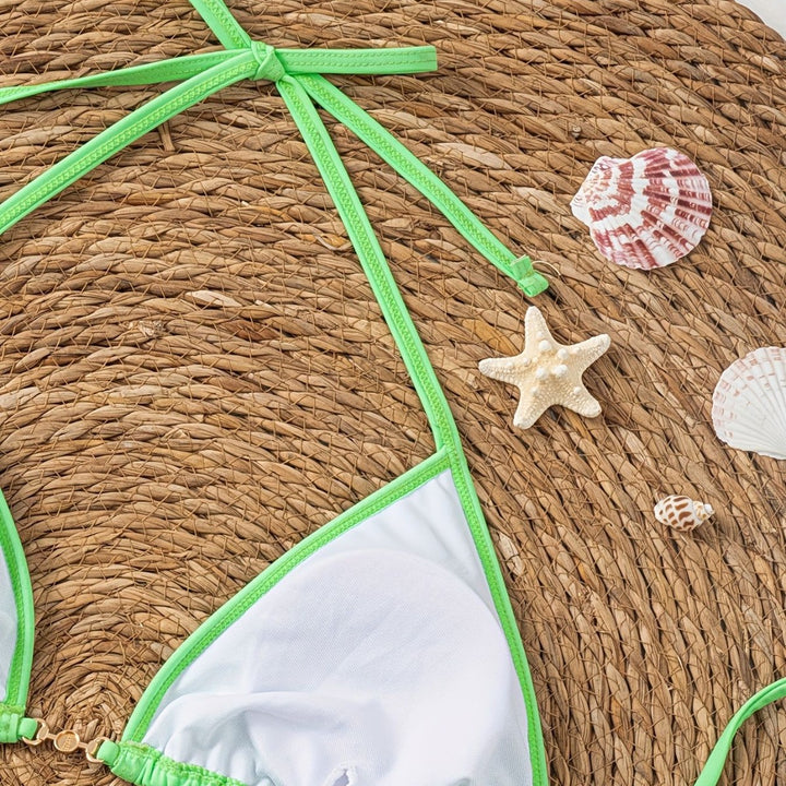 Dame Triangel-Bikini med elegante perledetaljer Skovae