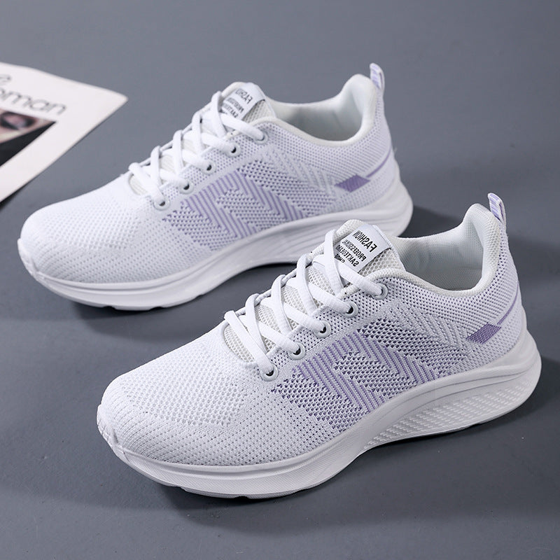 Dame nan let strik-fitness sneakers med sømløst overmateriale, adaptiv EVA-dæmpning og ergonomisk hælpolstring Skovae