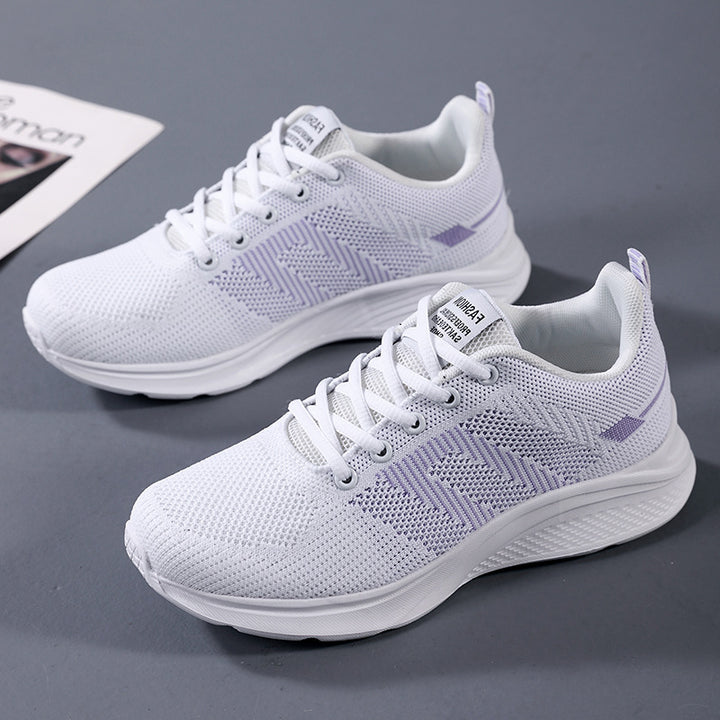 Dame nan let strik-fitness sneakers med sømløst overmateriale, adaptiv EVA-dæmpning og ergonomisk hælpolstring Skovae