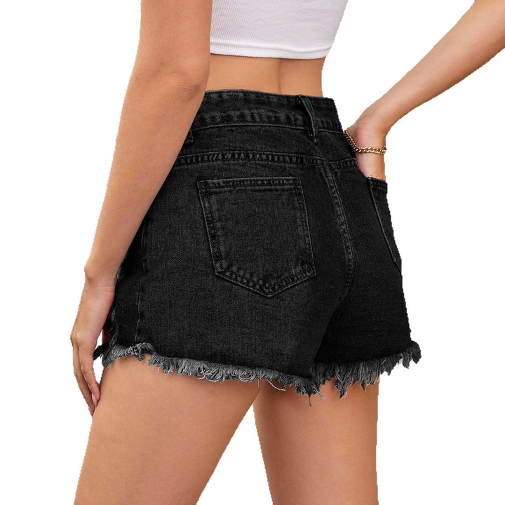 Damer Ødelagte Jeansshorts med frynser og høj talje Stilla