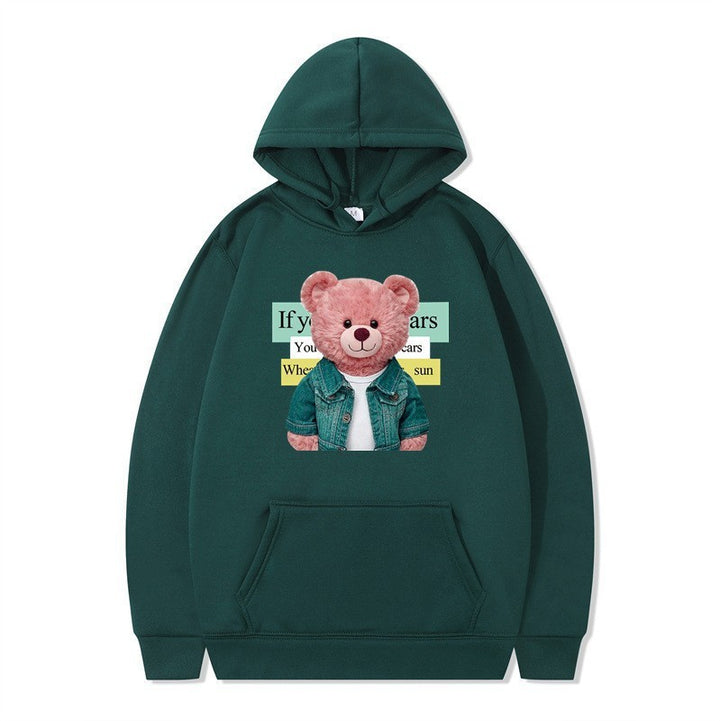 Women Hoodie med sødt bjørnemotiv Skovae