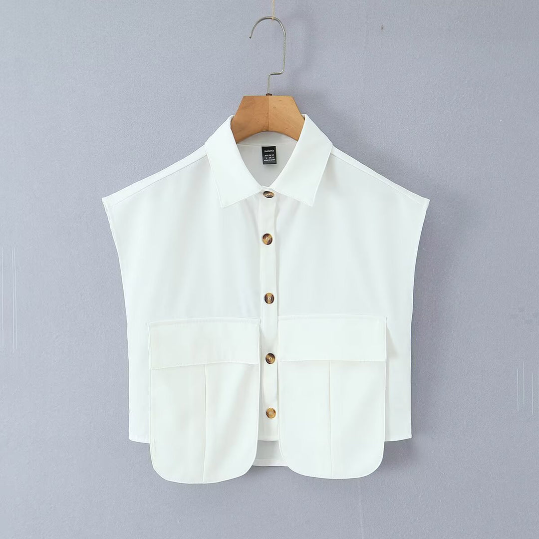 Dame Cropped Bluse med asymmetrisk Nederdel Skovae