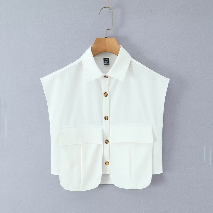 Dame Cropped Bluse med asymmetrisk Nederdel Skovae