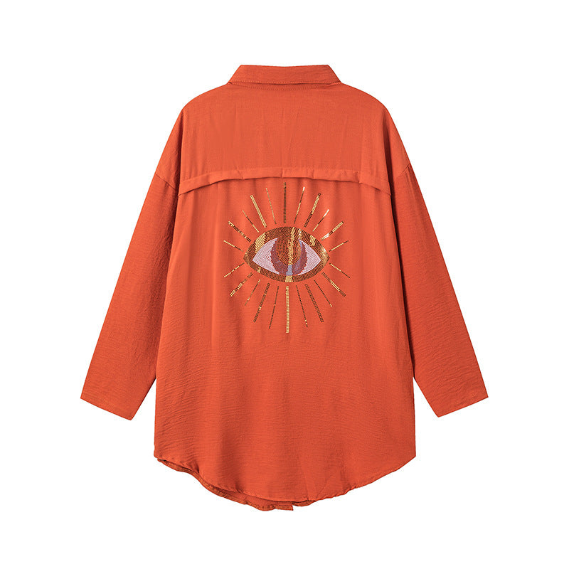 Dame Størrelse Grafik Button-Up Skjorte Stilla