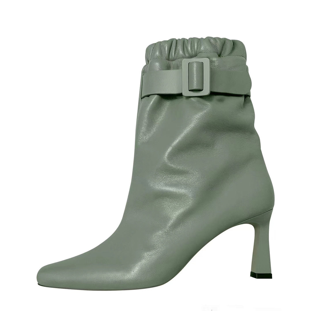 Femme Slouchy Mid-Calf Heels med justerbar spænde Stilla