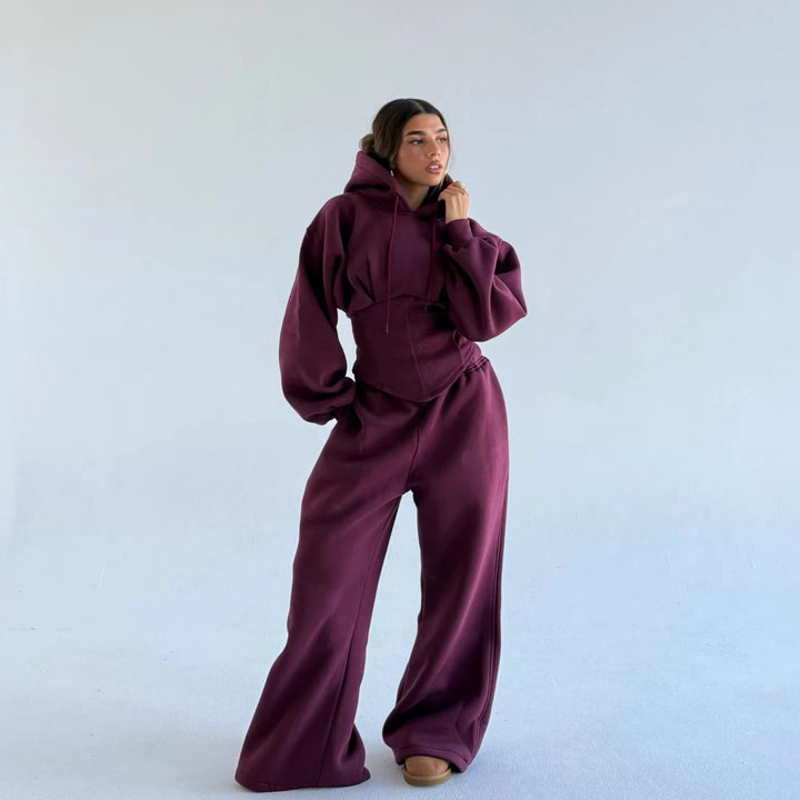 Kvinders casual oversized hoodie med flatterende pasform og bred talje Skovae