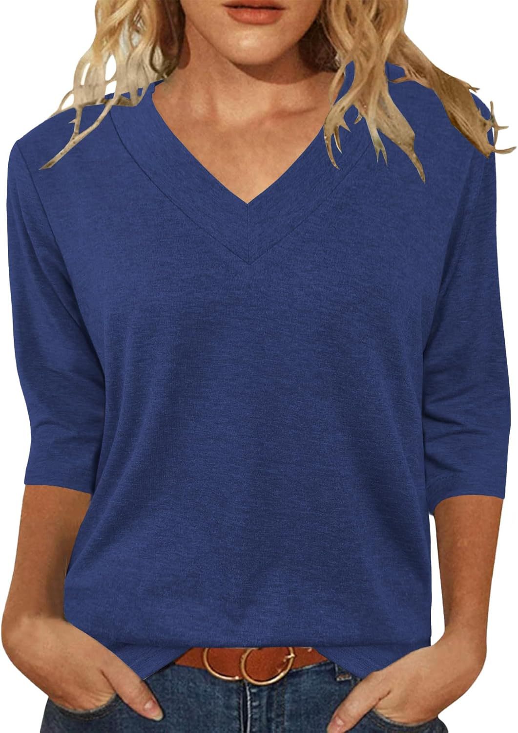 Dame Relaxed Fit V-Udskærings Top Stilla