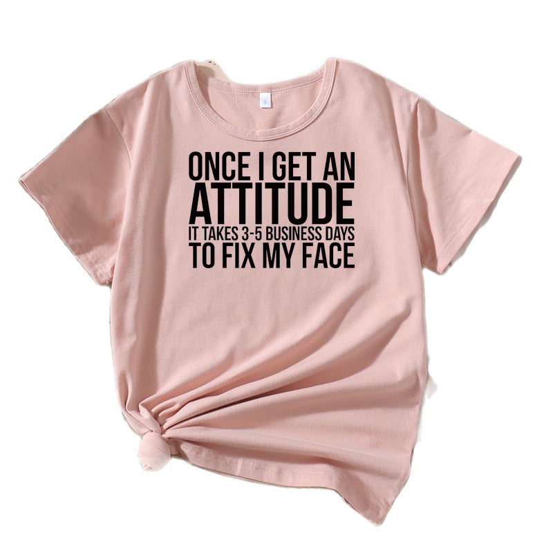 Damer Casual Attitude Statement T-Shirt Stilla