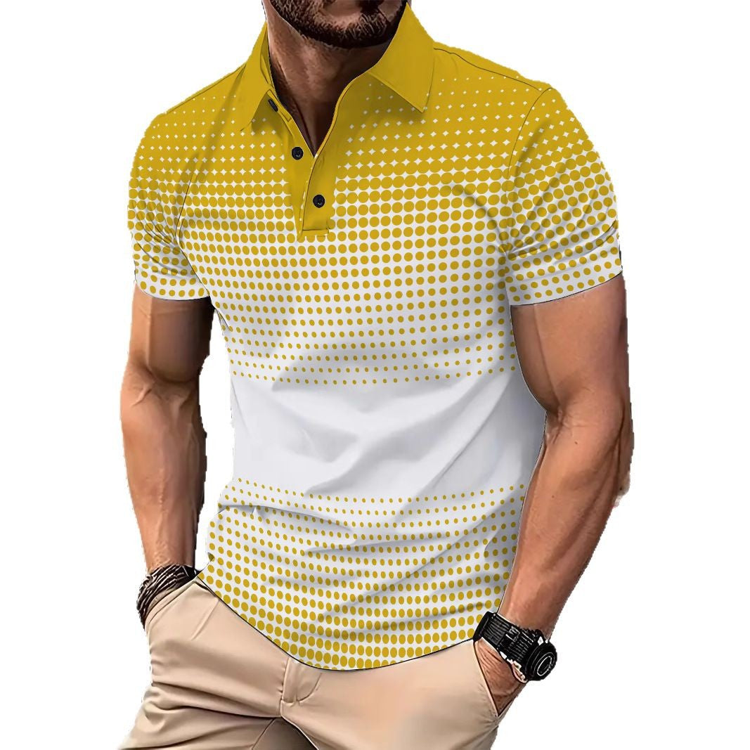 Herrer polo t-shirt med moderne prikdesign Stilla