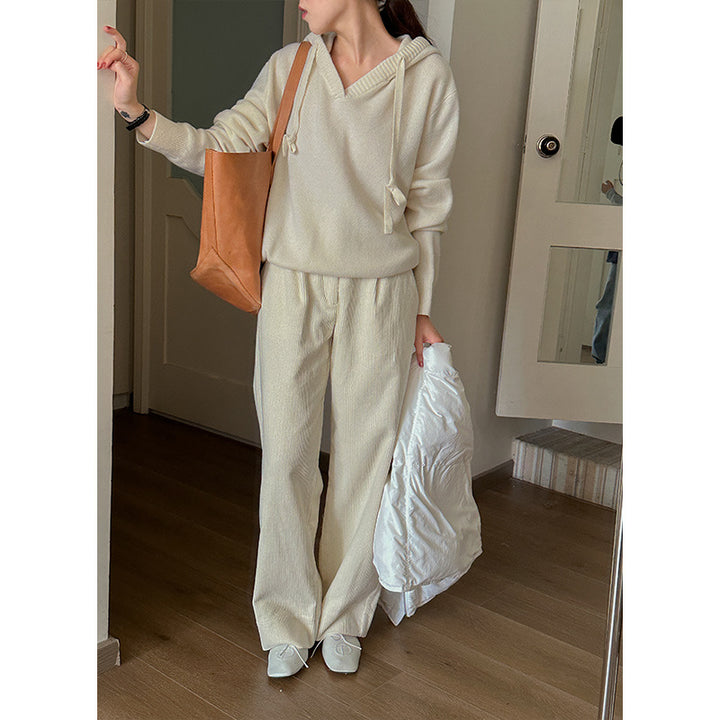 Dame bred plissé-bukser med høj talje og elegante folder Stilla