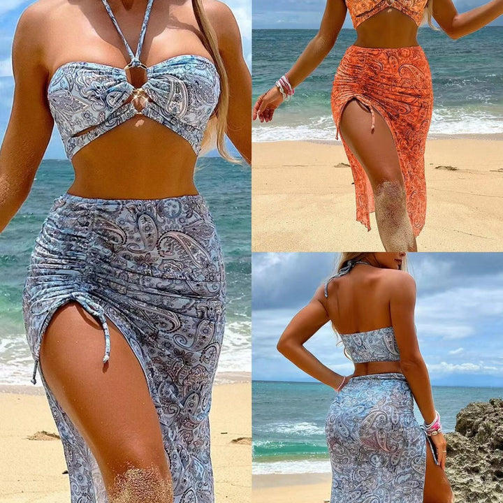 Dame bikini kombination med legende paisley mønster og moderne cut-out Stilla