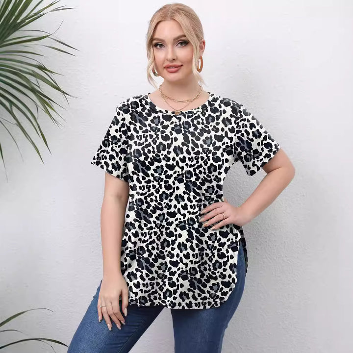 Dame afslappet T-Shirt med moderne batikdesign Skovae