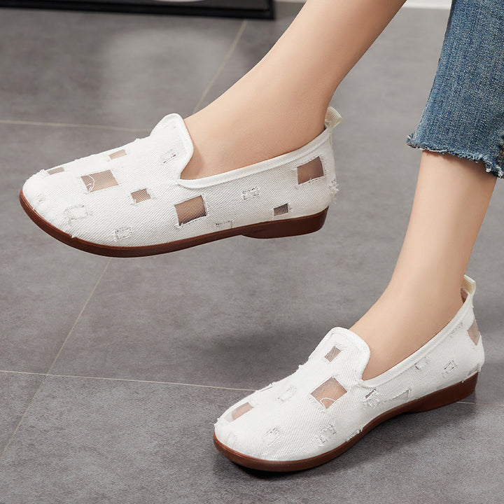 Femme Stilfulde Slip-On Fritidssko med Åndbart Cut-Out Design Stilla