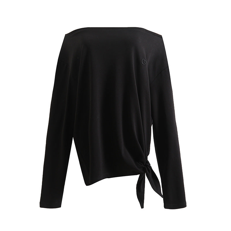 Dame Off-Shoulder Top med Knoten Detalje Stilla