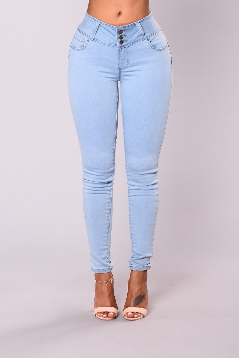 Dame højtaljede skinny jeans med figursygtende snit og komfortabel stretch Stilla