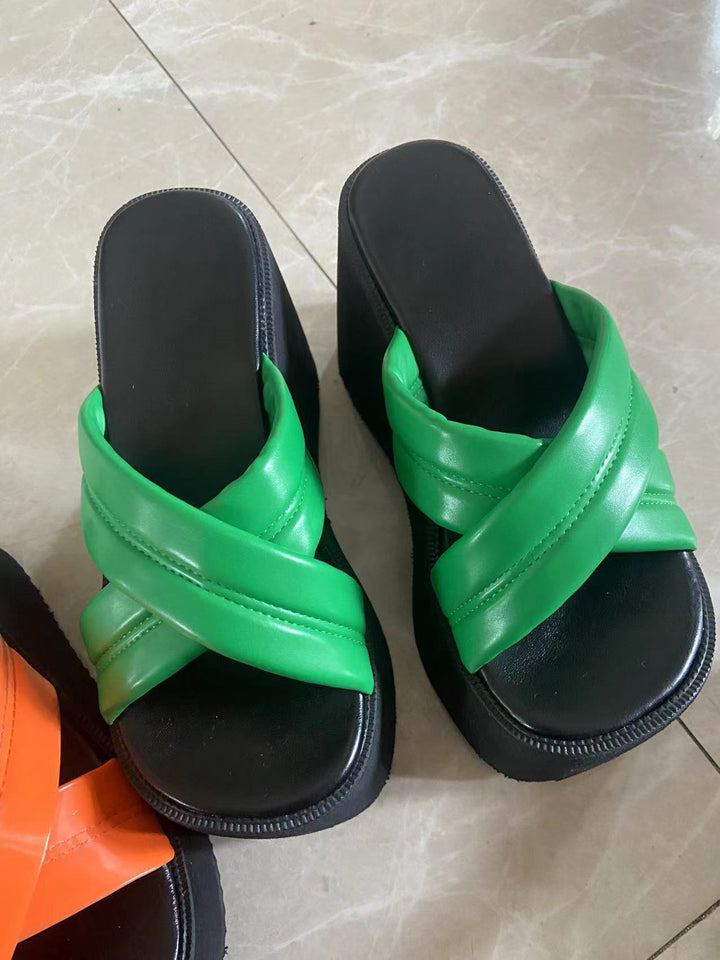 Dame Wedge-sandaler med flettet remdesign og skridsikker sål Stilla