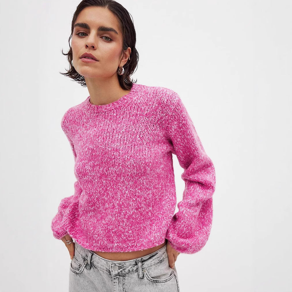 Kvinders afslappede strikket sweater med elegant rygudskæring og knude Stilla