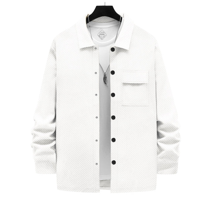 Herrer afslappet button-down skjortejakke med brystlomme og struktureret design Stilla
