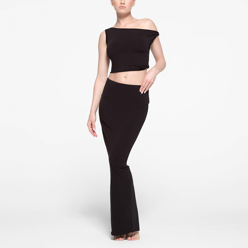 Femme Off-Shoulder Matchende To-Dels Sæt Stilla