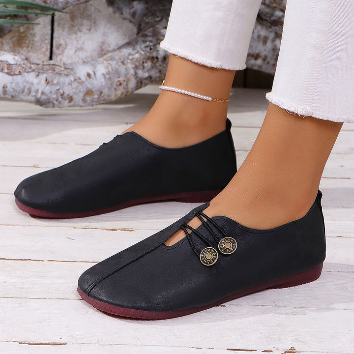 Dame loafers med mode slip-design og dekorative knapdetaljer Stilla
