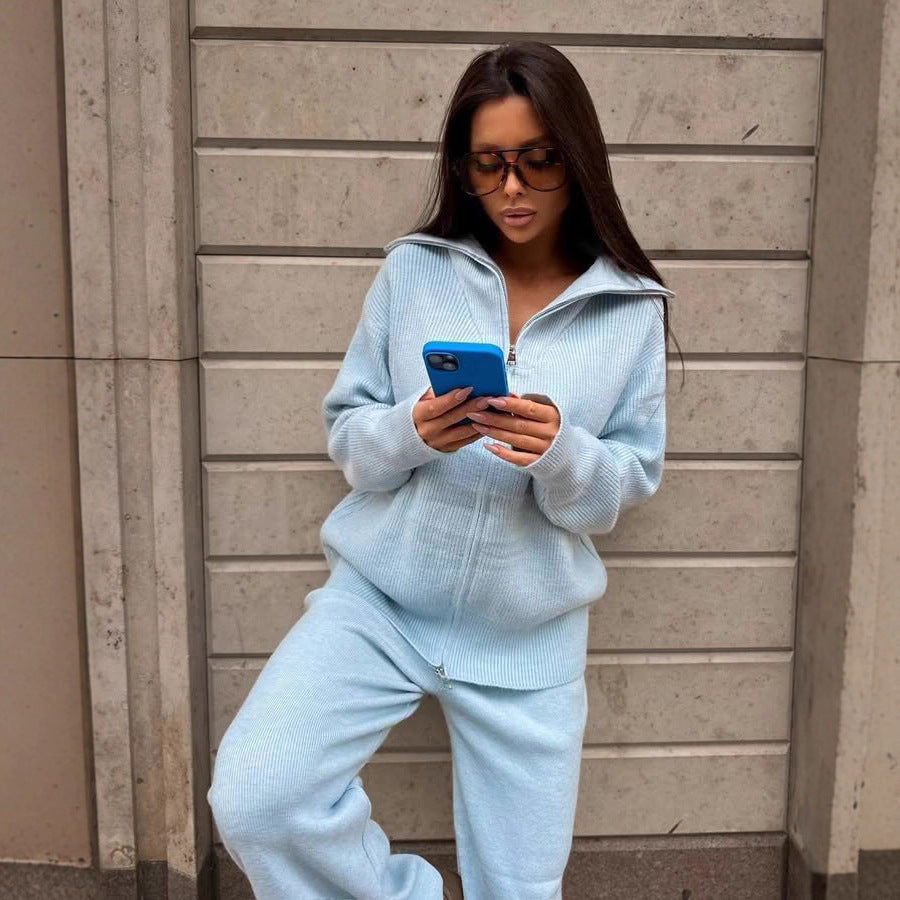 Kvinders sporty sweater med høj krave og lynlås element Skovae