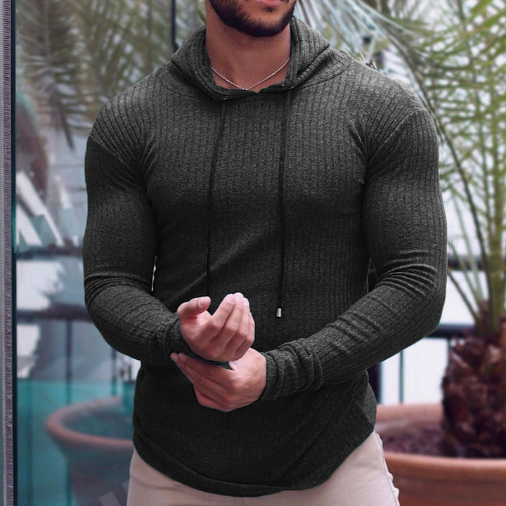 Herrer Hættepullover med struktureret ribdesign Stilla