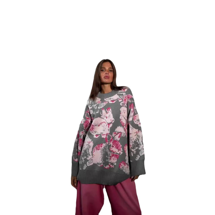 Kvinders hyggelige sweatshirt med trendy blomstermotiv Stilla