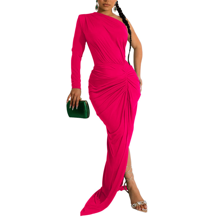 Dame elegant vikdress med asymmetrisk snit og glat drapering Stilla