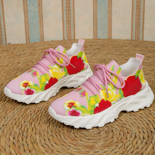 Dame Åndbar Sneakers med blomsterdesign og skridsikker sål Stilla