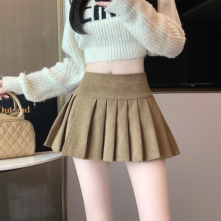 Femme Plisseret Corduroy Miniskirt Stilla