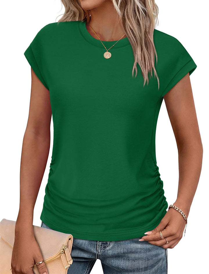 Dame afslappet T-shirt med rynke Stilla