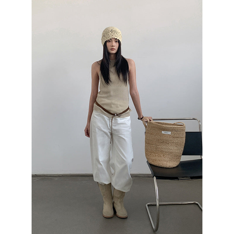 Dame bred High-Waist Jeansbukser med elegant snit og klassiske detaljer Stilla