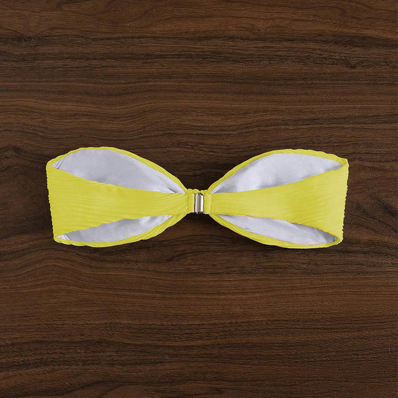 Dame Bandeau-bikini top med moderne flæse-design og stærk støtte Stilla