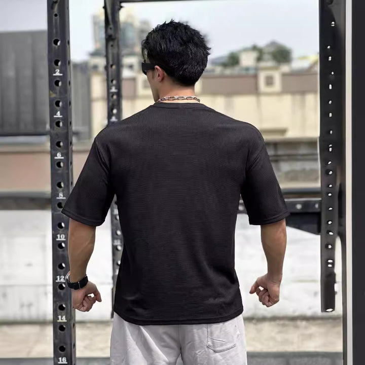 Herren Åndbart Trænings-T-Shirt med struktureret Overflade Stilla