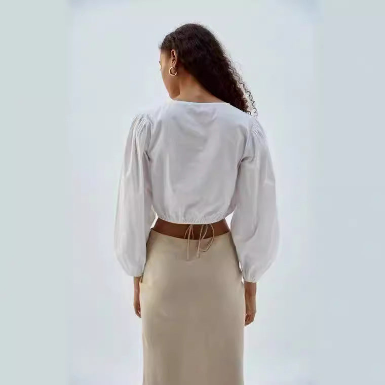 Dame Midi-nederdel med innovativt indpakningsdesign og feminine detaljer Stilla