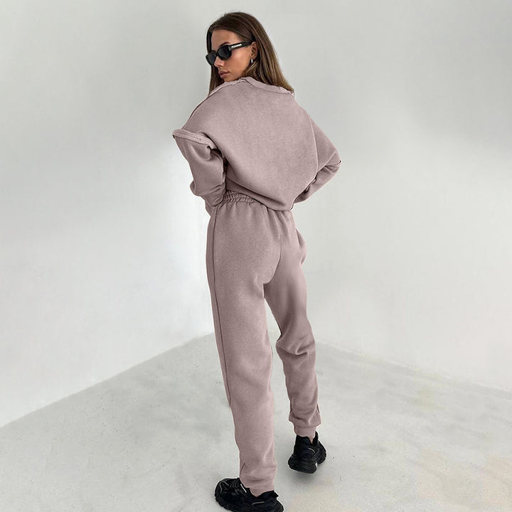 Dame Lækkert Sweatpants-sæt med oversized sweatshirt og behagelige joggers Stilla