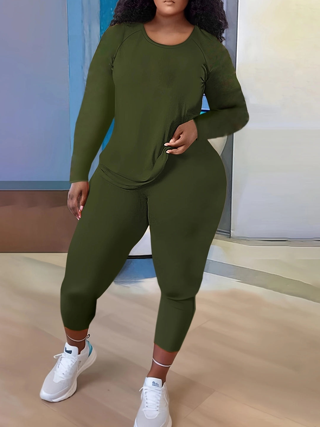Dame Sporty Langærmet Loungewear-Sæt med figursyet snit Stilla