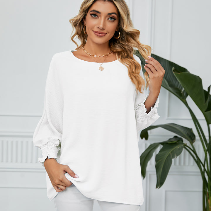 Dame Oversized Bluse med frynset ærme Stilla