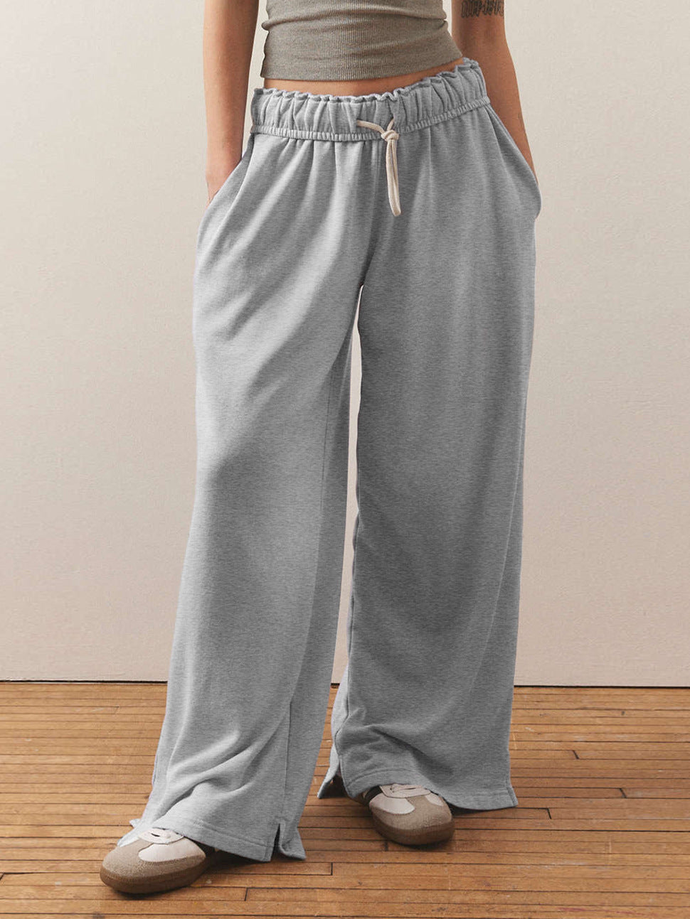 Dame Behagelige Sweatpants med vidde ben og elastisk talje Stilla