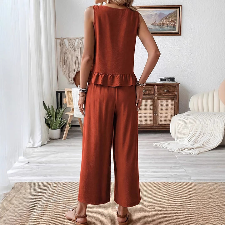 Damer luftig jumpsuit med flæse Stilla