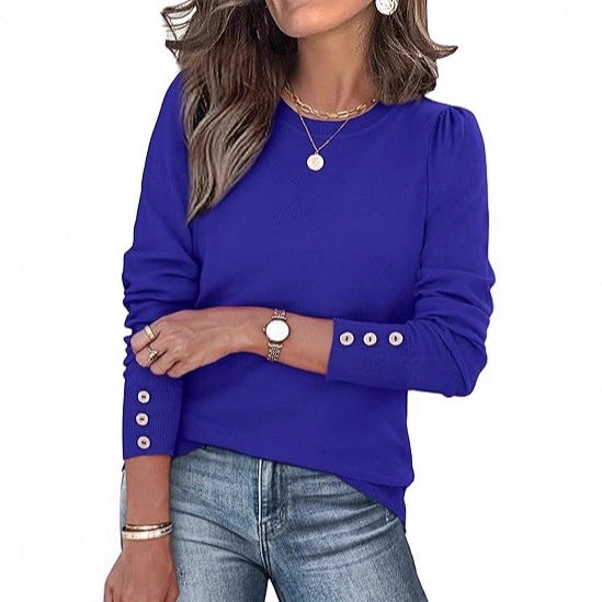 Kvinders afslappede sweater med knapdetaljer Stilla