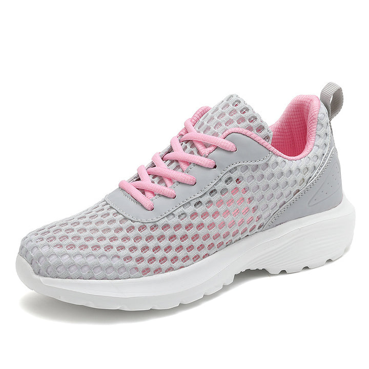 Dame nan let tre-dimensionel mesh-walking-sneakers med viskoelastisk fodseng og skridsikker profilsål Skovae